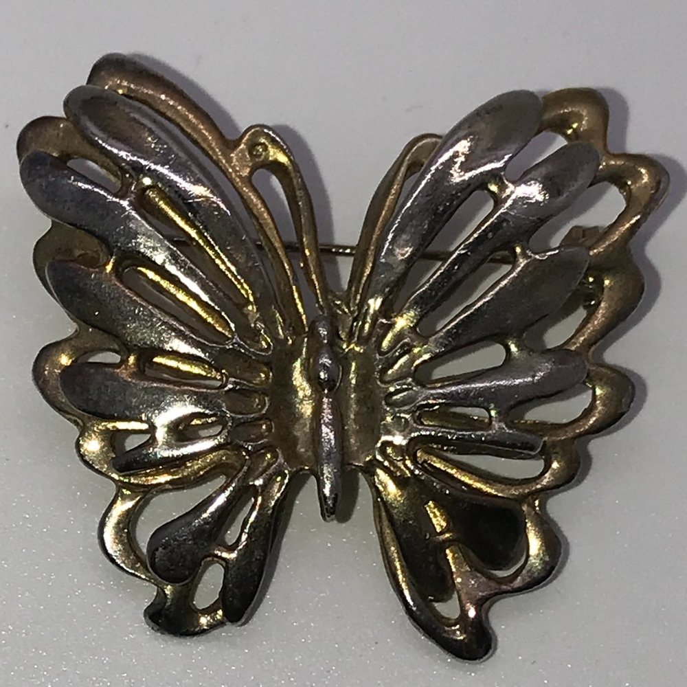 Gold Tone Vintage Butterfly Pin